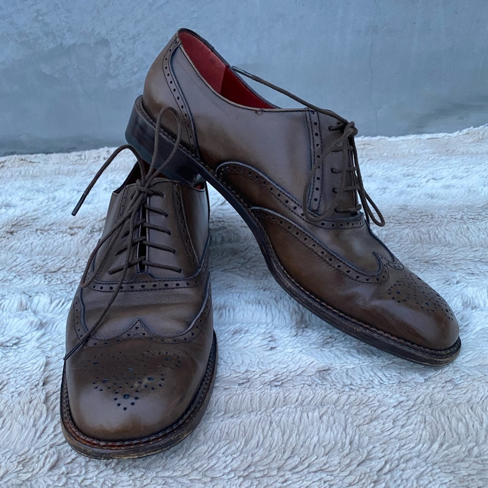 Salvatore Ferragamo Sport Brown Leather Women's Oxfords with Laser-cut Accents